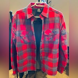 Firefly flannelshirtjacket- red/blue plaid Size:small